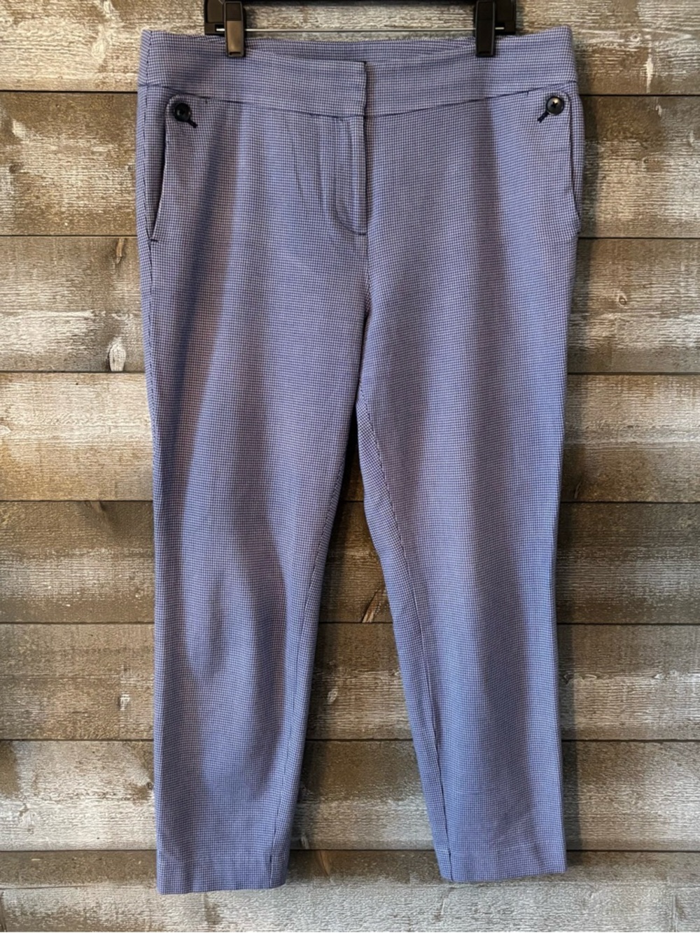 LOFT Marisa Style Lavender-Blue Slim Crop Chinos w Button Detail on Pockets